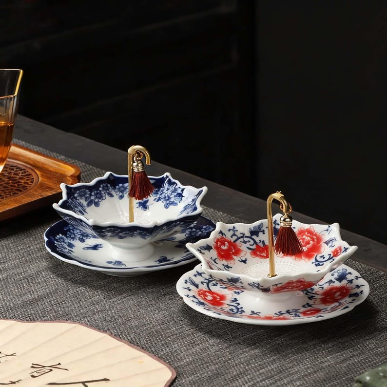 🔥Hot Deal Now Elegant Umbrella Shaped Porcelain Tea Strainer, Decorative Tea Filter for Loose Leaf Tea
