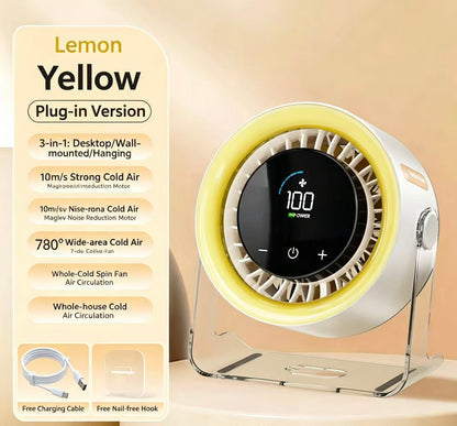 Turbo Circulation Fan | 3-in-1 Desktop & Wall Mount 720° Wide-Area Air Circulator