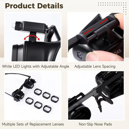 💥Precision LED Magnifier for Electronics & Crafts – Adjustable stand & 10X-20X zoom – Hands-free, bright light 🛠️