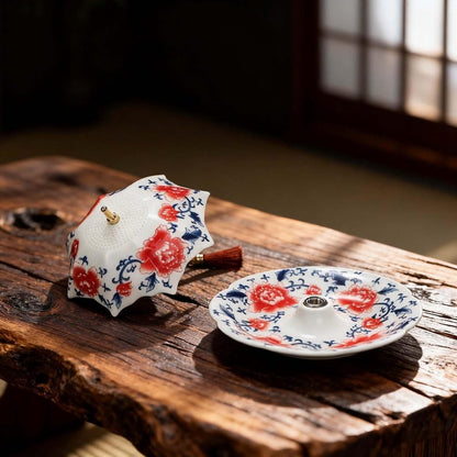 🔥Hot Deal Now Elegant Umbrella Shaped Porcelain Tea Strainer, Decorative Tea Filter for Loose Leaf Tea