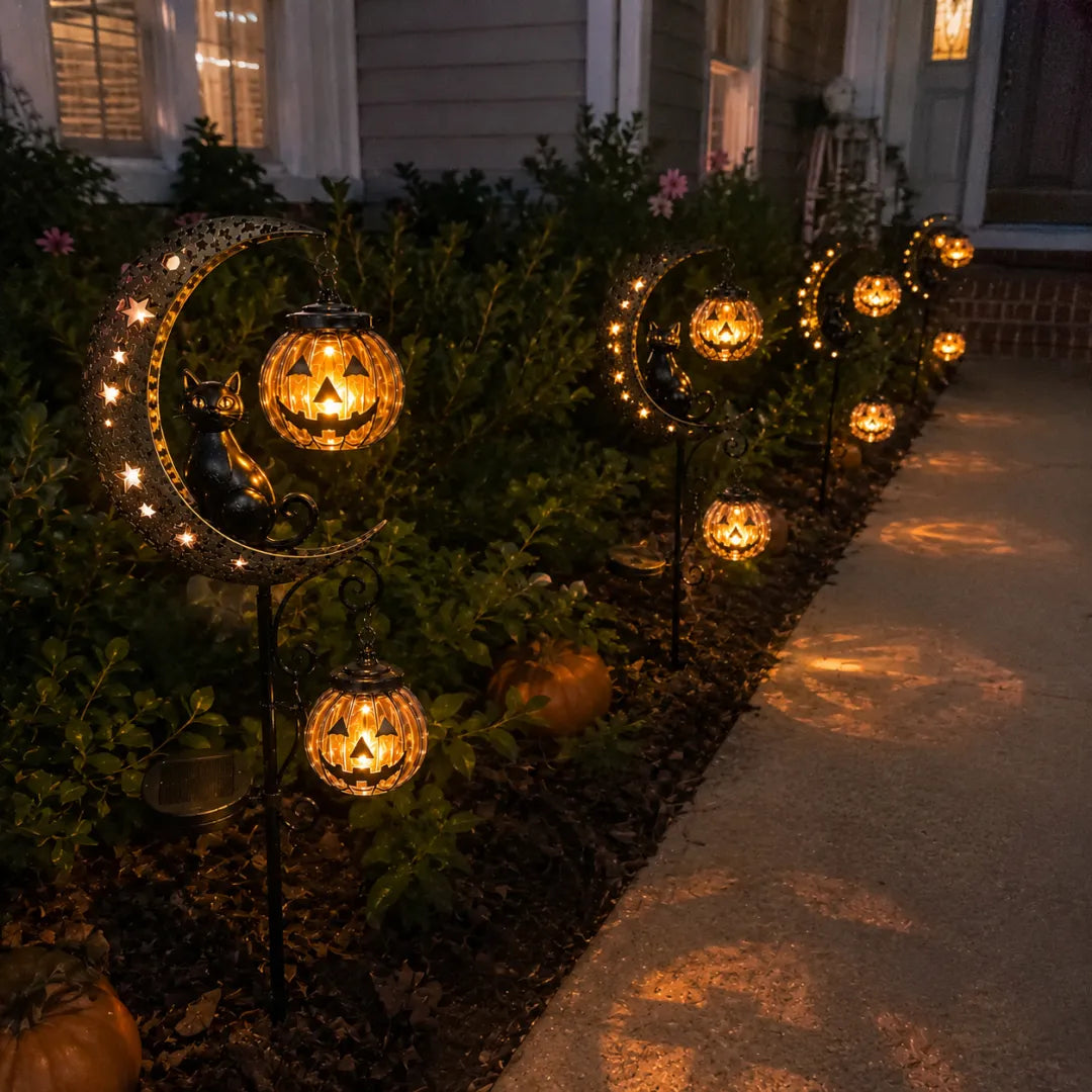🎃Halloween Early Bird Special Sale 50% OFF-Pumpkin Moon Garden Stake Light