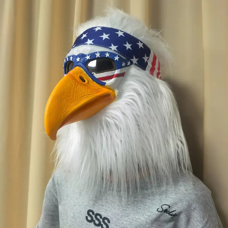 Patriotic Eagle Latex Mask for Fourth of July Halloween and Party Cosplay
