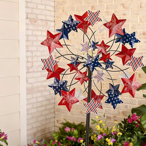 🌞🌀Outdoors Solar Wind Spinners with Decorative Flowers🌸