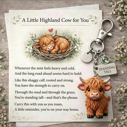 🐮❤️A Little Highland Cow For You Keychain: Your Daily Reminder of Quiet Strength