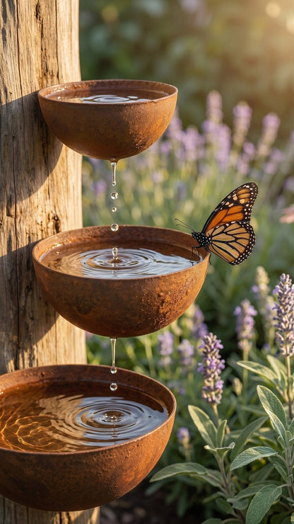 🔥Last Day 69% OFF -💧3-Tier Rain Catcher – Metal Garden Ornament & Plant Support🐦