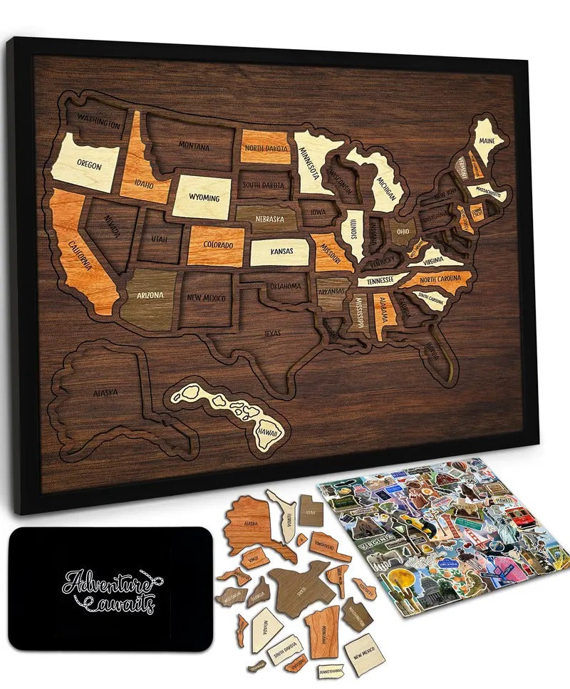 🔥Last Day 49% OFF - Wooden USA Map Puzzle❤️