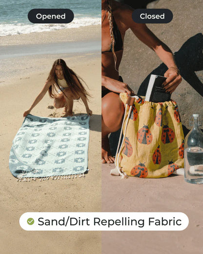 🏖️2-in-1 Convertible Towel & Backpack with Inner Zip Pocket & Sand-Repelling Fabric