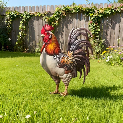 🐓Colorful Iron Rooster Garden Stake Statue