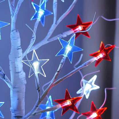 Patriotic LED Star Tree Light | Red White Blue 4th of July Decor