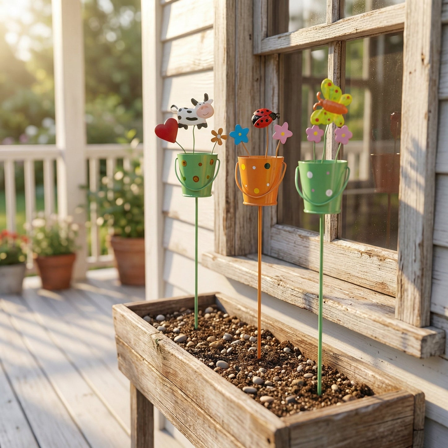 🔥Last Day 49% OFF-🌱Set of 3 Metal Flower Pot Garden Stakes