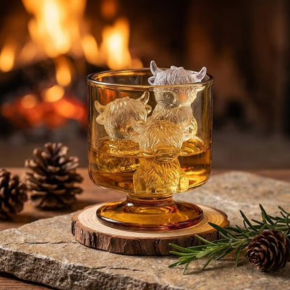 🐮 Mini Highland Cow Ice Cube & Dessert Mold 🧊🍪 Cute 3D Ice for Drinks, Parties & Gifts💕