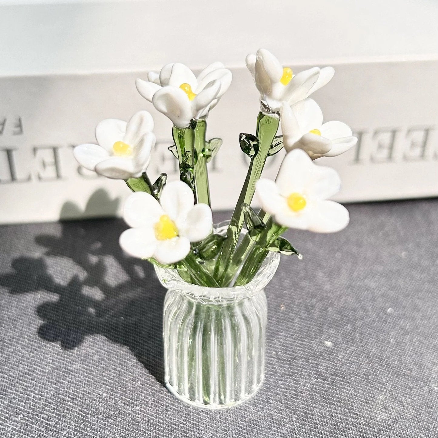 🌸2026 Mother's Day Gifts 50% Off--🎁Mini Glass Flower Ornament Crafts Artificial Flower Floral Figurine