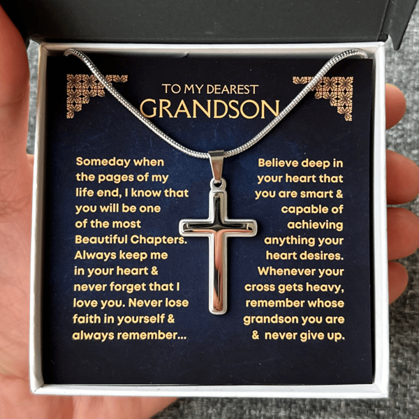 Never Lose Faith Cross Necklace – Choose Your Card Message