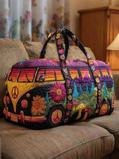 🔥LAST DAY 50% OFF✨Unisex Boho Quilted Weekender Travel Bag, Lightweight & Comfortable, Hippie Design