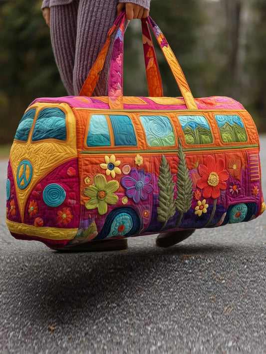 🔥LAST DAY 50% OFF✨Unisex Boho Quilted Weekender Travel Bag, Lightweight & Comfortable, Hippie Design
