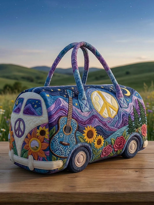 🔥LAST DAY 50% OFF✨Unisex Boho Quilted Weekender Travel Bag, Lightweight & Comfortable, Hippie Design