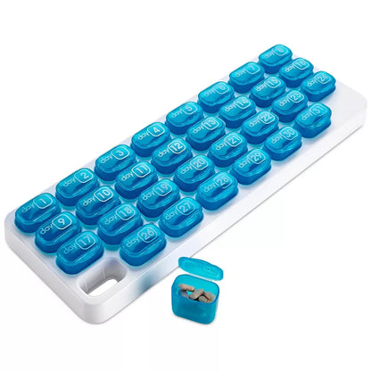 🔥Last Day 69% OFF -💊Monthly Pill Organizer with Lid - Arthritis-Friendly Easy-Open Lids 31 Removable Daily Pill Pods Date Reminder & Travel Case for Vitamins & Medications