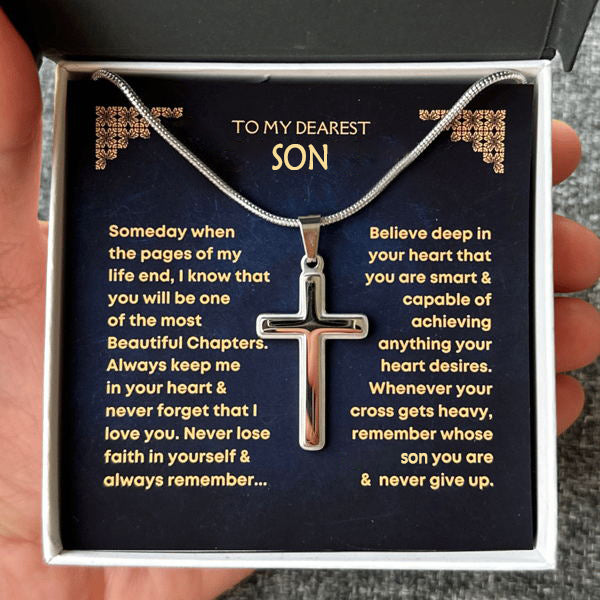 Never Lose Faith Cross Necklace – Choose Your Card Message