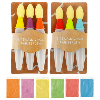 🎨 6Pcs Washable Sidewalk Chalk Paint Brush Set for Kids🌟