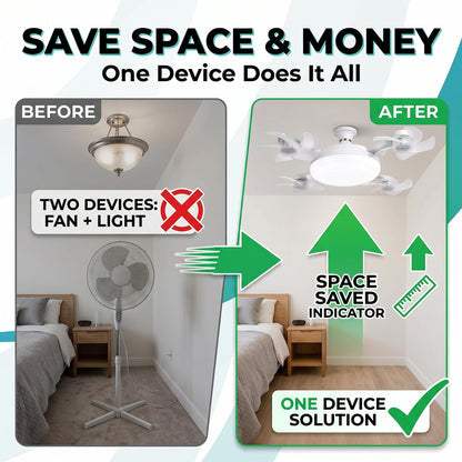 💡2-in-1 Drone Fan Light-Silent LED Ceiling Fan with Remote