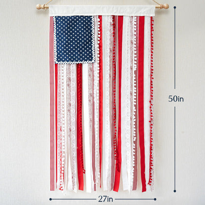 🎉250th Anniversary Special Boho American Flag Tassel Wall Hanging, Patriotic 4th of July Decor (4 Styles)