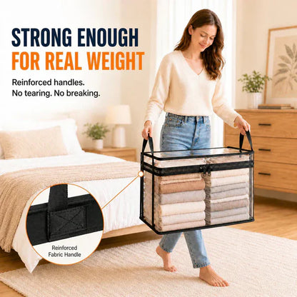 📦Large Heavy-Duty Thick Plastic Clear Storage Bag for Clothes, Moving & Storage