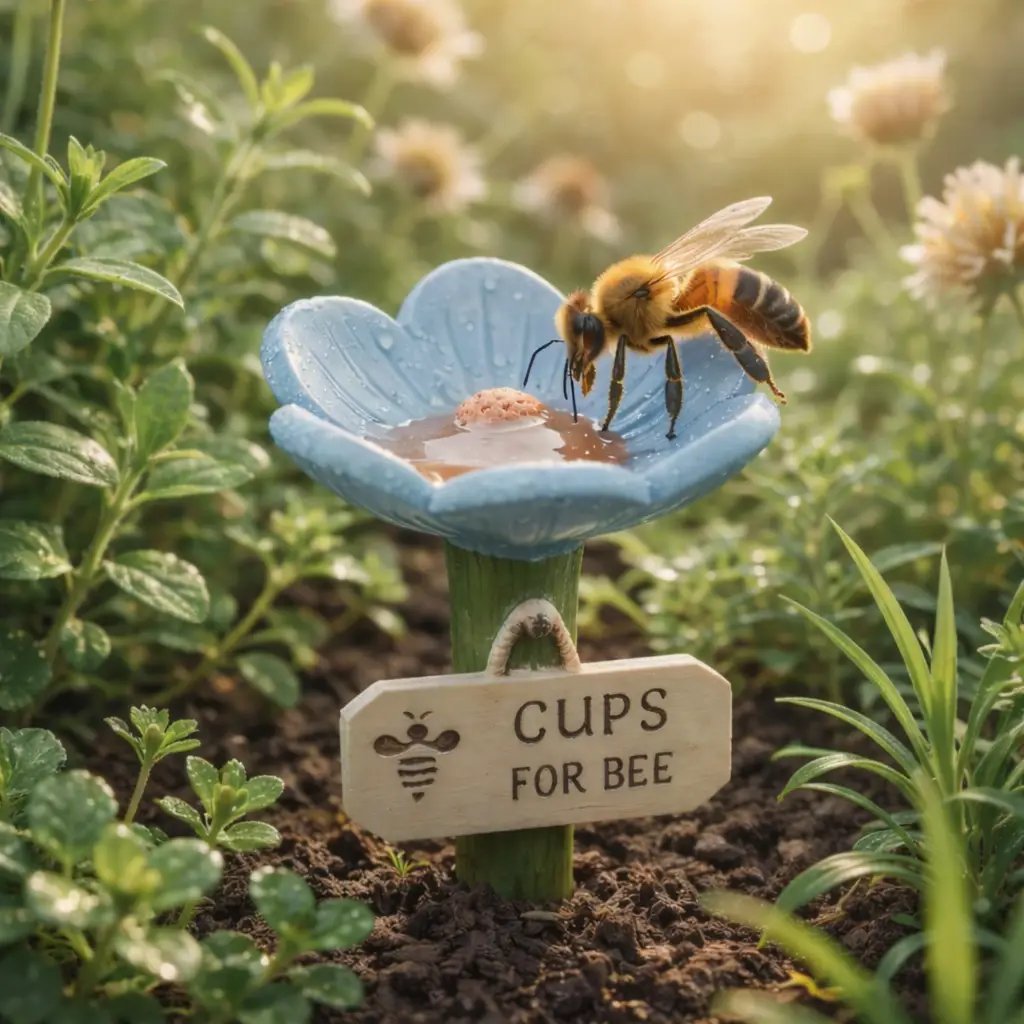 🐝Flower-Shaped Bee Watering Station💧