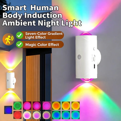 🔥Smart Rechargeable LED Night Light with Motion Sensor – RGB Gradient Ambient Lighting