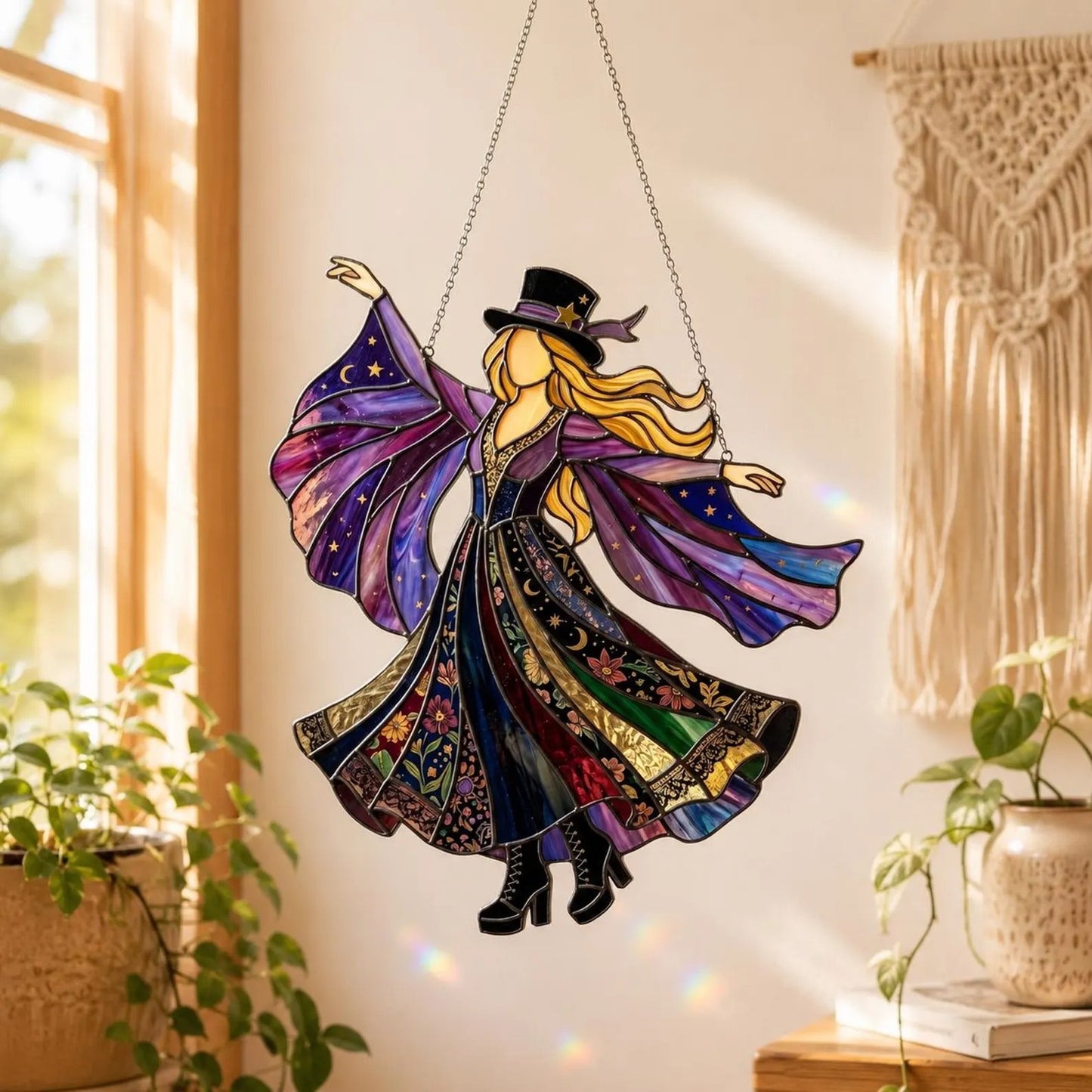 💥 LAST DAY 57% OFF - 🤘 Handmade Stained Glass Spinning Suncatcher