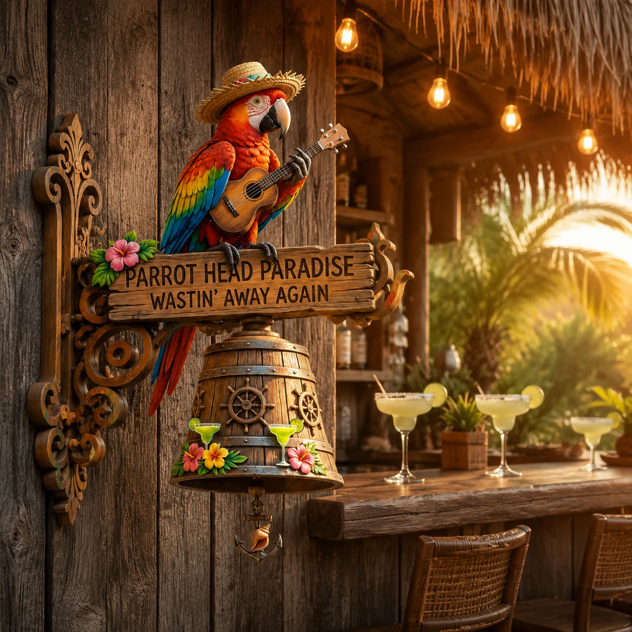 🦜🔔Parrot Head Paradise Wall-Mounted Doorbell