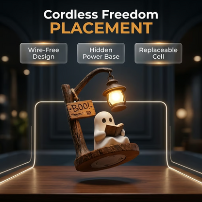 🔥Last Day 50% OFF 👻Reading Ghost LED Tree Light – Cosy Halloween Desk Decor 💡