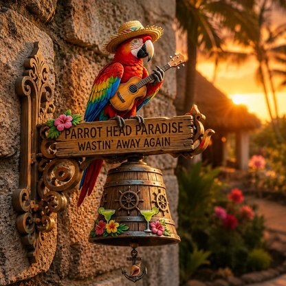 🦜🔔Parrot Head Paradise Wall-Mounted Doorbell