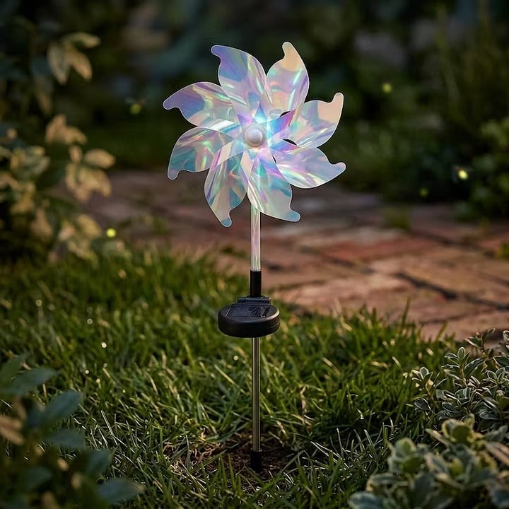 ☀️Solar Windmill Garden Lights, Colorful LED Outdoor Pinwheel Stake Decor