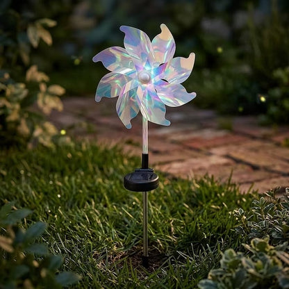 ☀️Solar Windmill Garden Lights, Colorful LED Outdoor Pinwheel Stake Decor