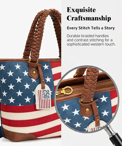 Montana West Vintage American Flag Tote Bag | Western Patriotic Handbag