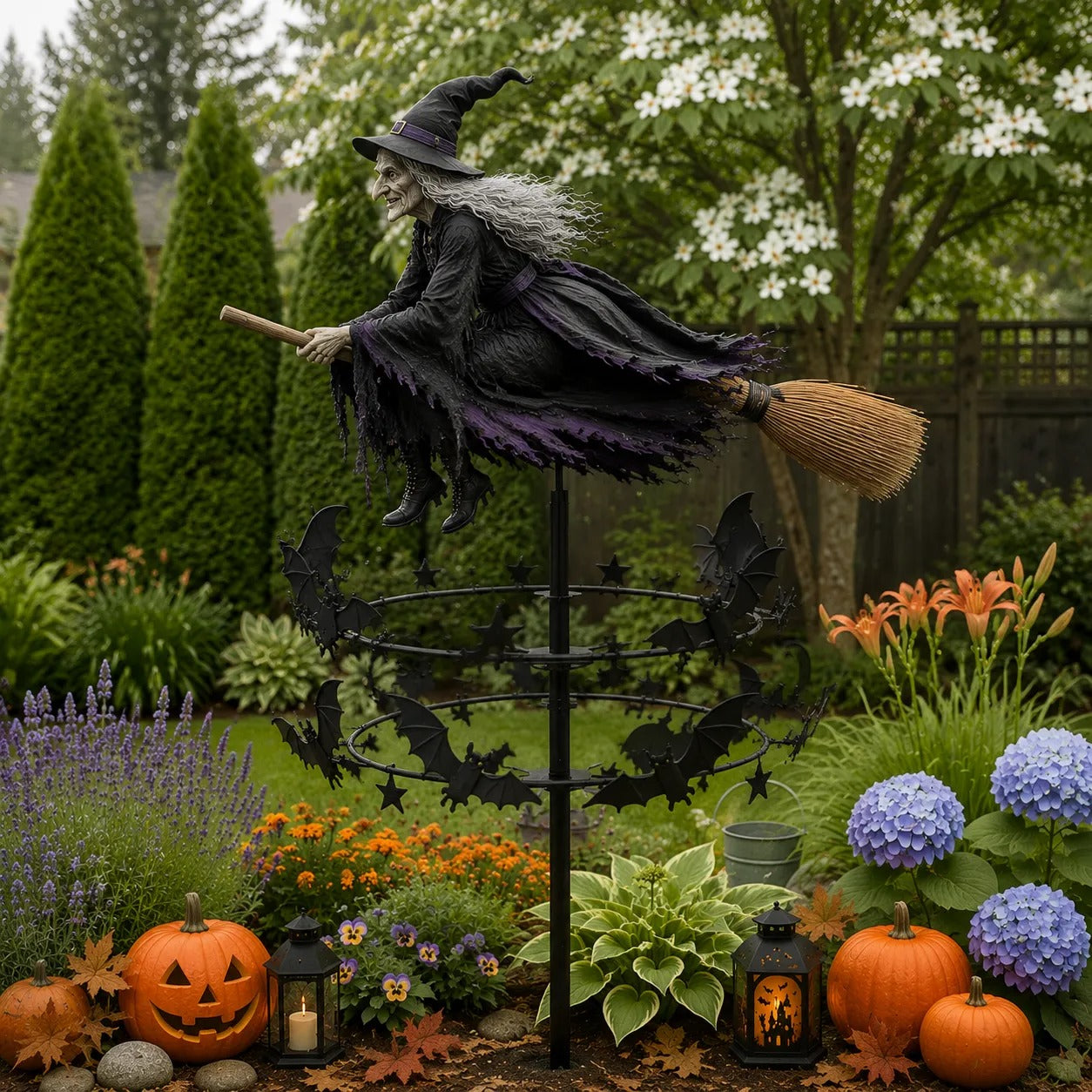 🔥Halloween Early Bird Offer: 🧙‍♀️ The Enchanted Witch Garden Wind Spinner
