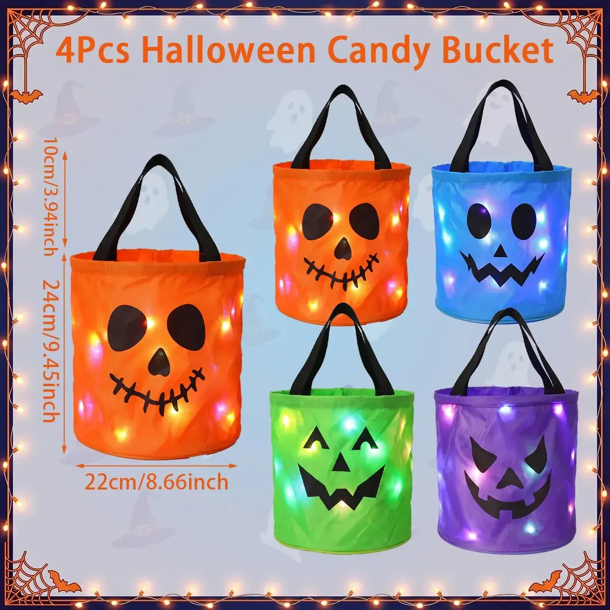 Halloween Early Sale🎃 Halloween LED Candy Bucket Bags