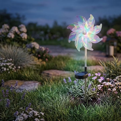 ☀️Solar Windmill Garden Lights, Colorful LED Outdoor Pinwheel Stake Decor