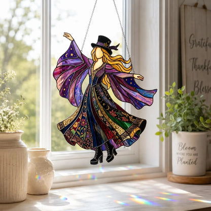 💥 LAST DAY 57% OFF - 🤘 Handmade Stained Glass Spinning Suncatcher