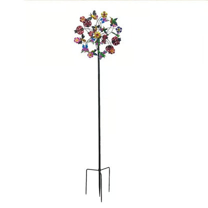 🌞🌀Outdoors Solar Wind Spinners with Decorative Flowers🌸