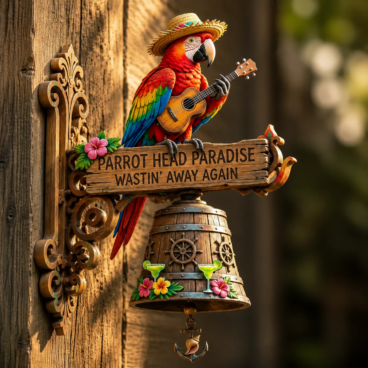 🦜🔔Parrot Head Paradise Wall-Mounted Doorbell