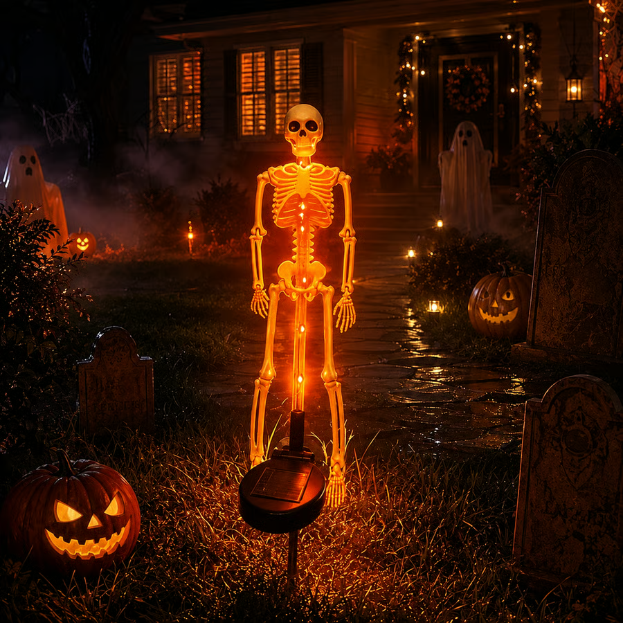 💀 Solar Skeleton Yard Stake
