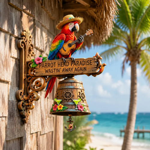 🦜🔔Parrot Head Paradise Wall-Mounted Doorbell