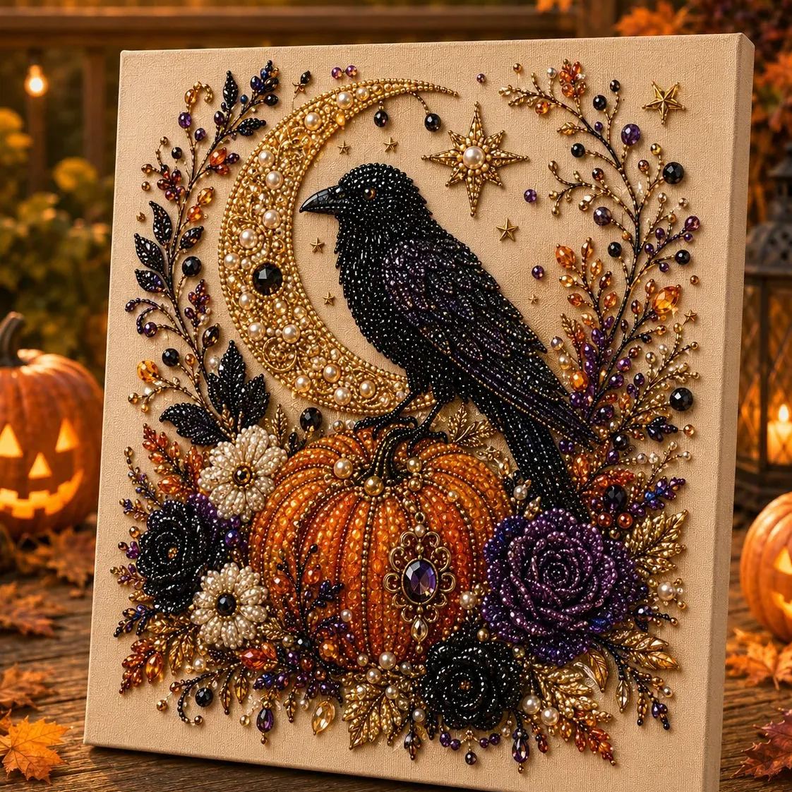 👻✨ Halloween Pearl Art DIY Kit – Turn Tiny Pearls into Spooky-Cute Magic