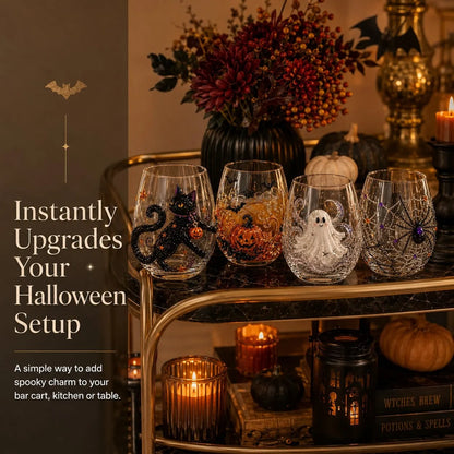 🔥LAST DAY 50% OFF - 🎃Halloween Artisan Glass Cups, Festive Parties & Cozy Fall Home Bar Vibes