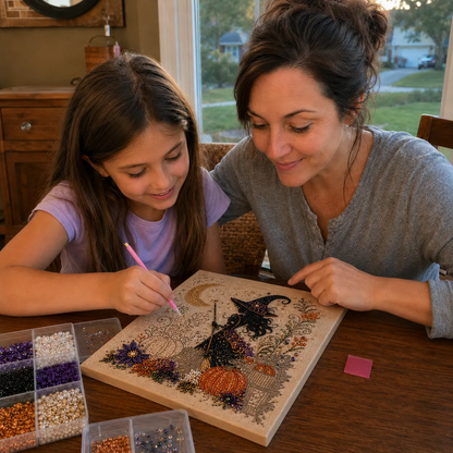 👻✨ Halloween Pearl Art DIY Kit – Turn Tiny Pearls into Spooky-Cute Magic