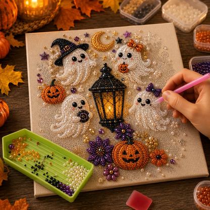 👻✨ Halloween Pearl Art DIY Kit – Turn Tiny Pearls into Spooky-Cute Magic