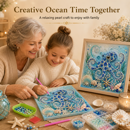 🌊✨ Ocean Theme Pearl Art DIY Kit – Relaxing DIY Craft to Create Stunning Coastal Artwork
