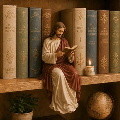 📚🕊️ Bring Divine Peace to Your Bookshelf. Virgin Mary Reading Figure