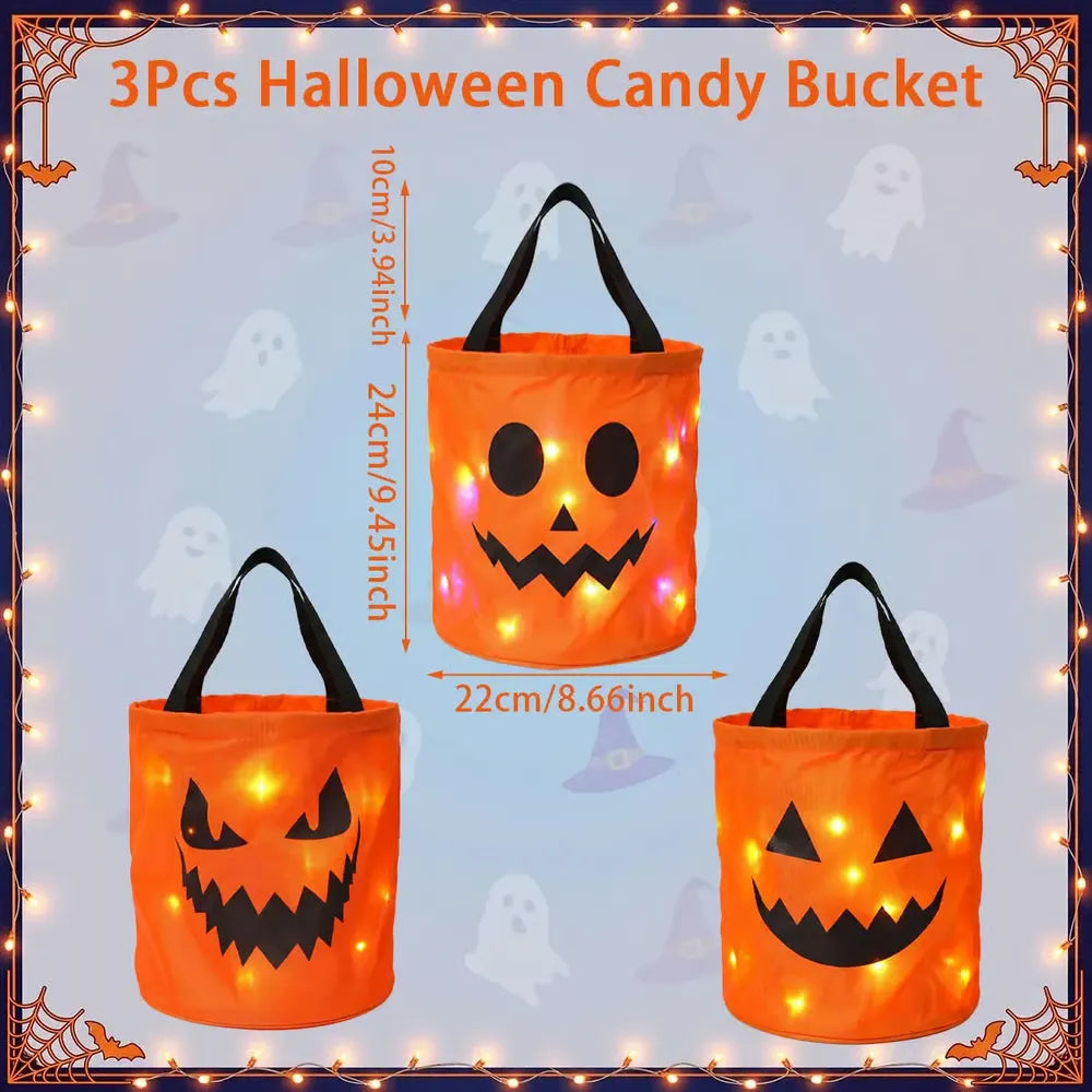 Halloween Early Sale🎃 Halloween LED Candy Bucket Bags